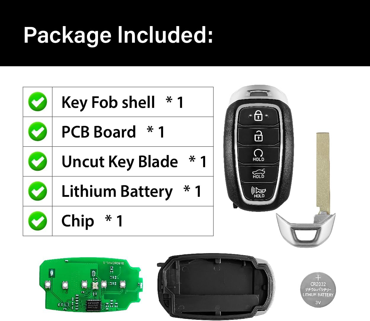 Replacement for 2020 2021 2022 2023 Hyundai Elantra Key Fob Remote Control NYOMBEC5FOB2004 5 Buttons 6A 434MHz