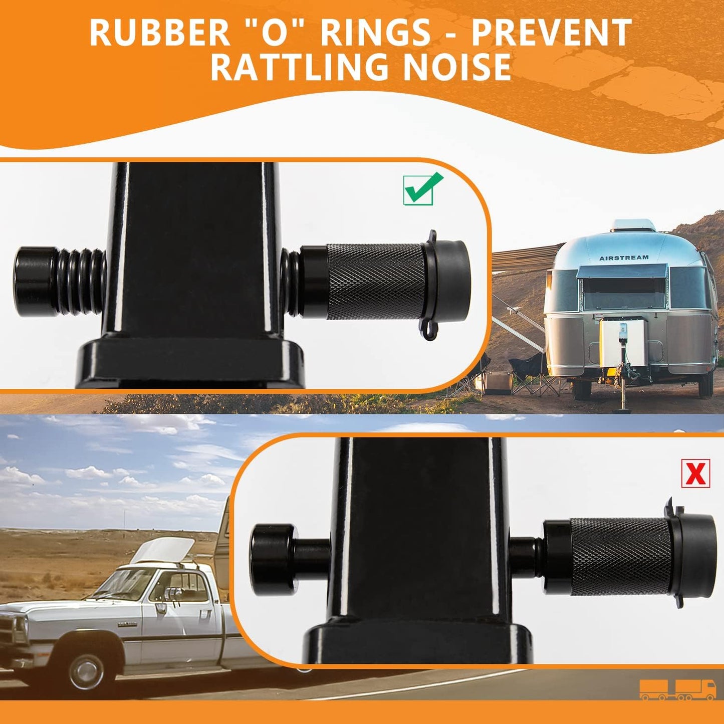 Trailer Hitch Locks, Hitch Lock with 5/8'' Dia 4” Long Pin Fits Class III IV V 2" 2-1/2", 3" & 3-1/2" Hitches, Locking Hitch Pin with Anti-Rattle O-Rings for Trailer Truck Boat (1 Pack)