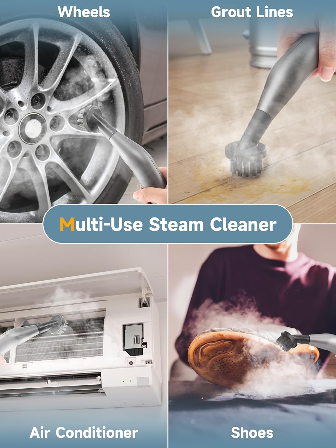 Yadea Handheld Steam Cleaner, Multi-Purpose Portable Steamer for Home, Car, Carpet, Tiles & Furniture โ Fast Heat-Up, Dual Steam Modes, 6 Accessories, Chemical-Free Cleaning