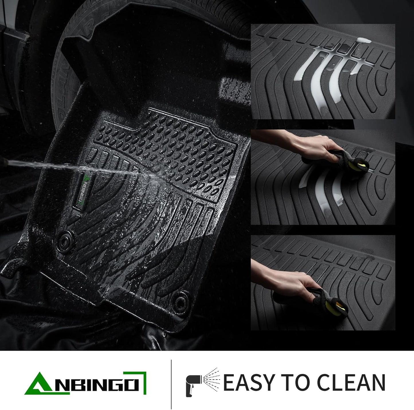 ANBINGO®-Floor Mats for Mazda 3 2014-2018 All Weather Protection TPE Anti-Slip Car Full Set Floor Liners Custom Accessories