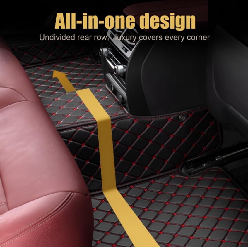 Add Personal Touch to Your Vehicle with IMEISH Customizable Logo Text Car Mats for 99% of vehiclesPads Protection Non-Slip Leather Floor Liners (Orange)