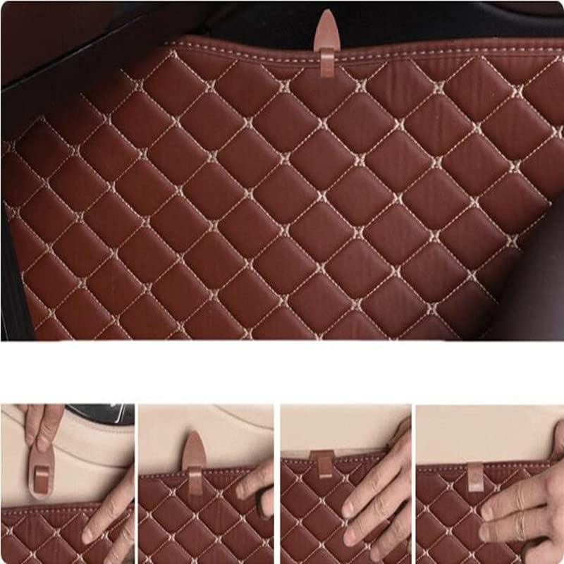 Custom All-Weather Protection Luxury Leather Floor Mats for Cars SUVs Trucks According Anti-Slip Leather Floor mats ﻿ (31, Brown and Black Beige)