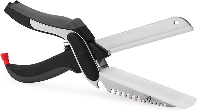 Vegetable Scissors Slicer Cutter,Quick Release/Install Kitchen Shears Cutting Board Knife Combo for Veggie,Carrots,cucumbers,potatoes,Barbecue Dishwasher Safe (Black)