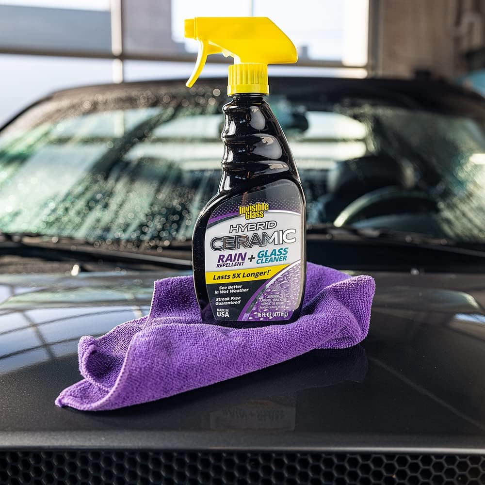 Invisible Glass 92183-6PK Hybrid Ceramic Rain Repellent and Glass Cleaner Cleans and Protects Car Windows and Windshields with Long-Lasting Water-Repellent Si02 Technology, 16 Fl Oz, Pack of 6