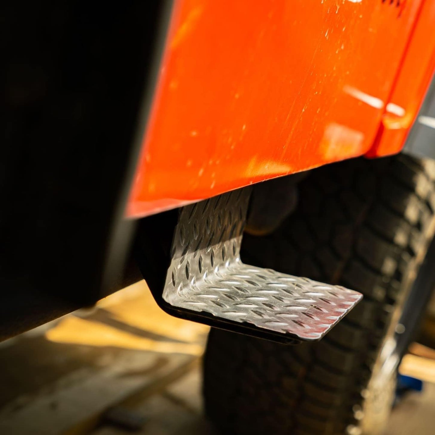 CJ5 Side Steps Compatible with Jeep © CJ Vehicles (Pair) - Solid Steel Construction - Metal Diamond Treadplate Traction Design - Universal Fitment on Classic CJ-5 (Solid)