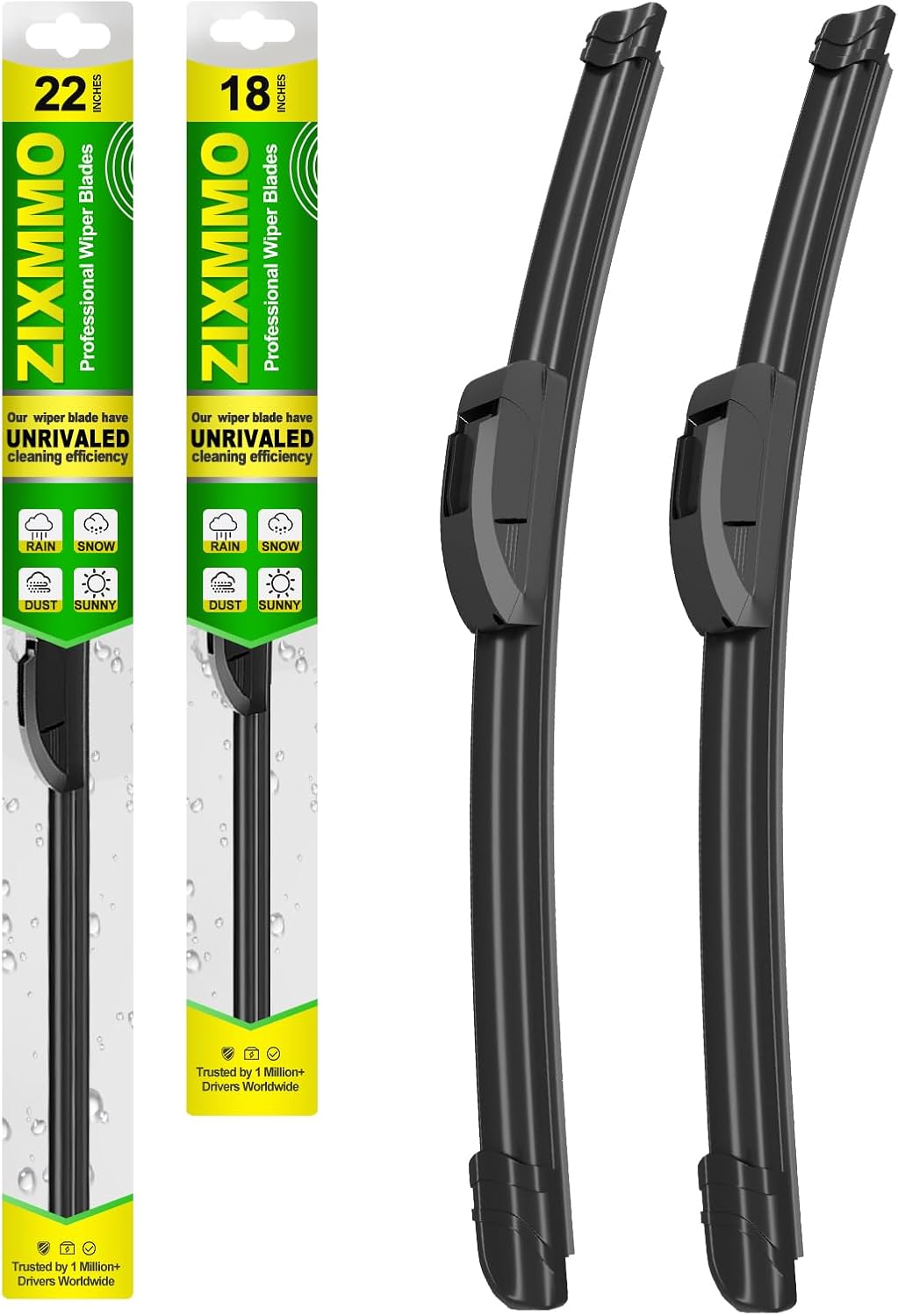 OEM Quality 22in + 18in Premium All-Season Windshield Wiper Blades for Original Equipment Replacement(Set of 2)