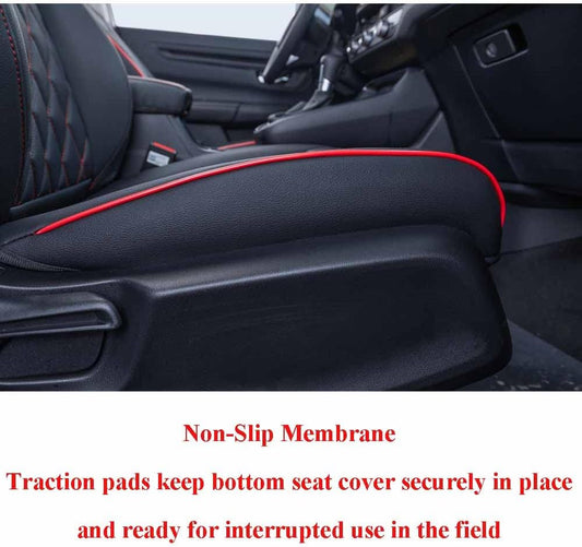 EKR Sportage Seat Covers Custom Fit for KIA Sportage EX,X-Line,SX,SX Prestige,X-pro,X-pro Prestige 2023 2024 2025 2026 Leather Car Seat Cover Full Set - Faux Leather (Black with Red Piping)