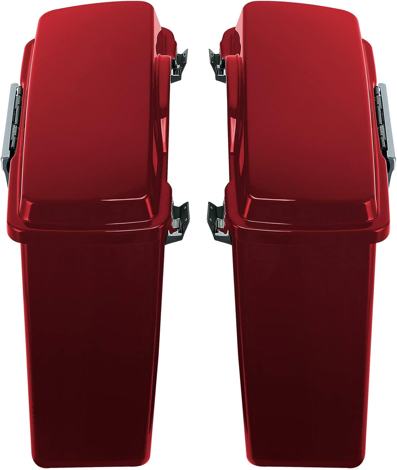 XFMT Motorcycle Red Hard Saddlebags Saddle Bags Trunk W/Lids & Chrome Latches For Harley Touring Road King Street Glide Road Glide Electra Glide 1994-2013