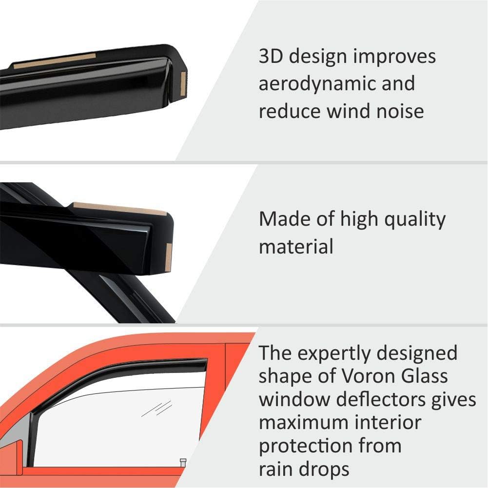 Voron Glass in-Channel Extra Durable Rain Guards for Mazda CX-5 2017-2025, Window Deflectors, Vent Window Visors, 4 Pieces - 200682