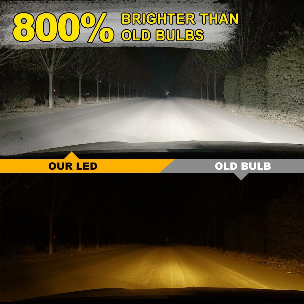 for Jeep Grand Cherokee 2014 2015 2016 9005 High Beam H11 Low Beam H11 Fog Light Bulb 6PCS/1PACK Car Light Bulbs 800% Brightness IP68 Waterproof/Dustproof Car Light Bulbs
