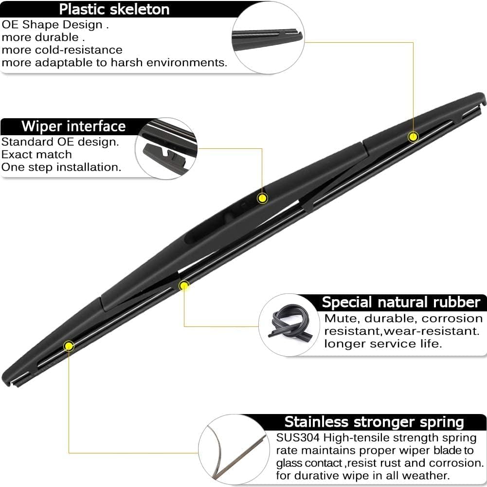 AUTOBOO 26"+20" Windshield Wipers with 14" Rear Wiper Blade Replacement for Ford Edge Lincoln MKX 2007-2015 -Original Factory Quality (Pack of 3)