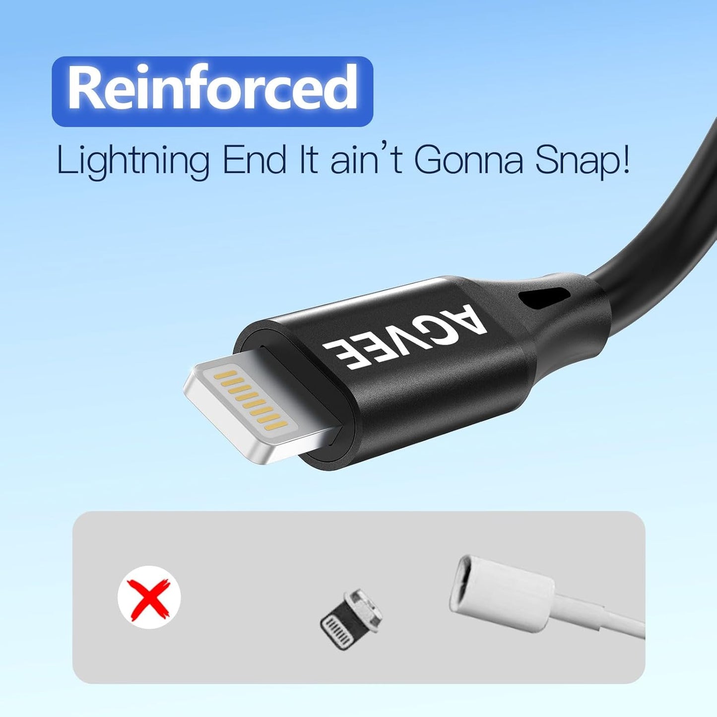 AGVEE 2 Pack 5ft Coiled Short USB to Lightning Charging Cable [MFI Certified] 3A Fast Charger Cord in Car for iPhone 14/13/12/11/XS/8/7/6/5 CarPlay, iPad, iPod, Black