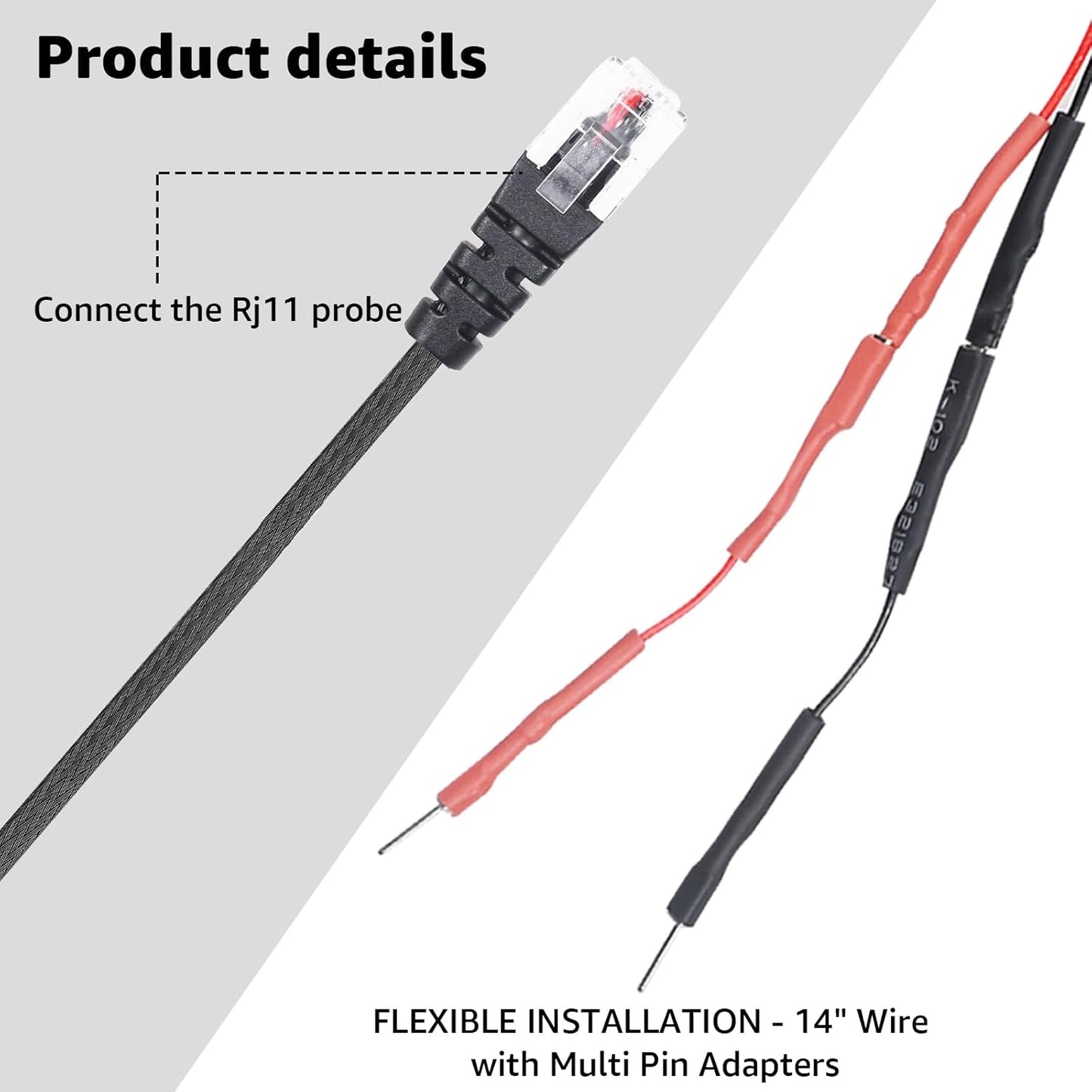 3PCS RJ11 Replacement Mirror Wire Power Cord for Uniden Radar Detectors，Fits R4 R3 R1 R7 R8 Model(3005201U)