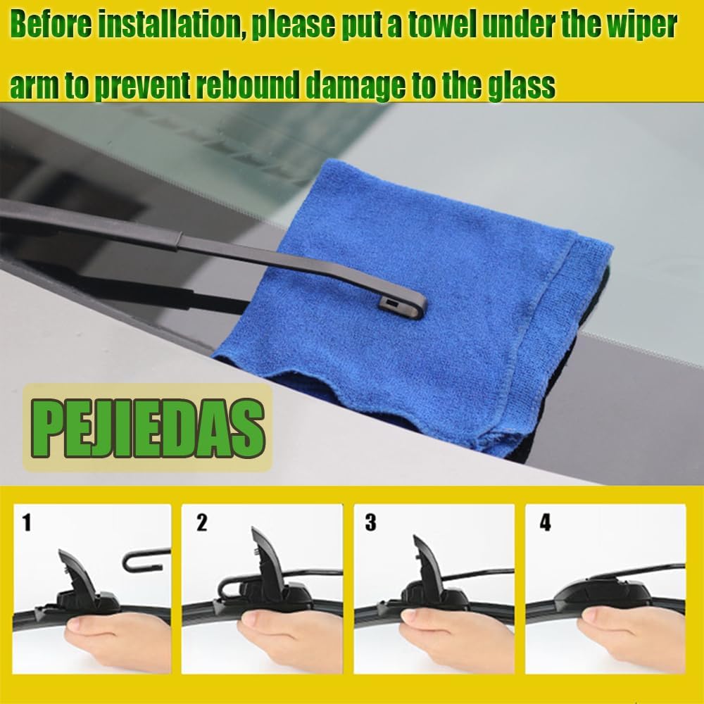 OEM Quality Front Wiper Blades, Replacement for 2006-2012 Toyota RAV4,2007-2012 Dodge Caliber,2010-2017 Chevrolet Equinox, OE Original Style (24 Inch + 17 Inch Front Wiper Blades)