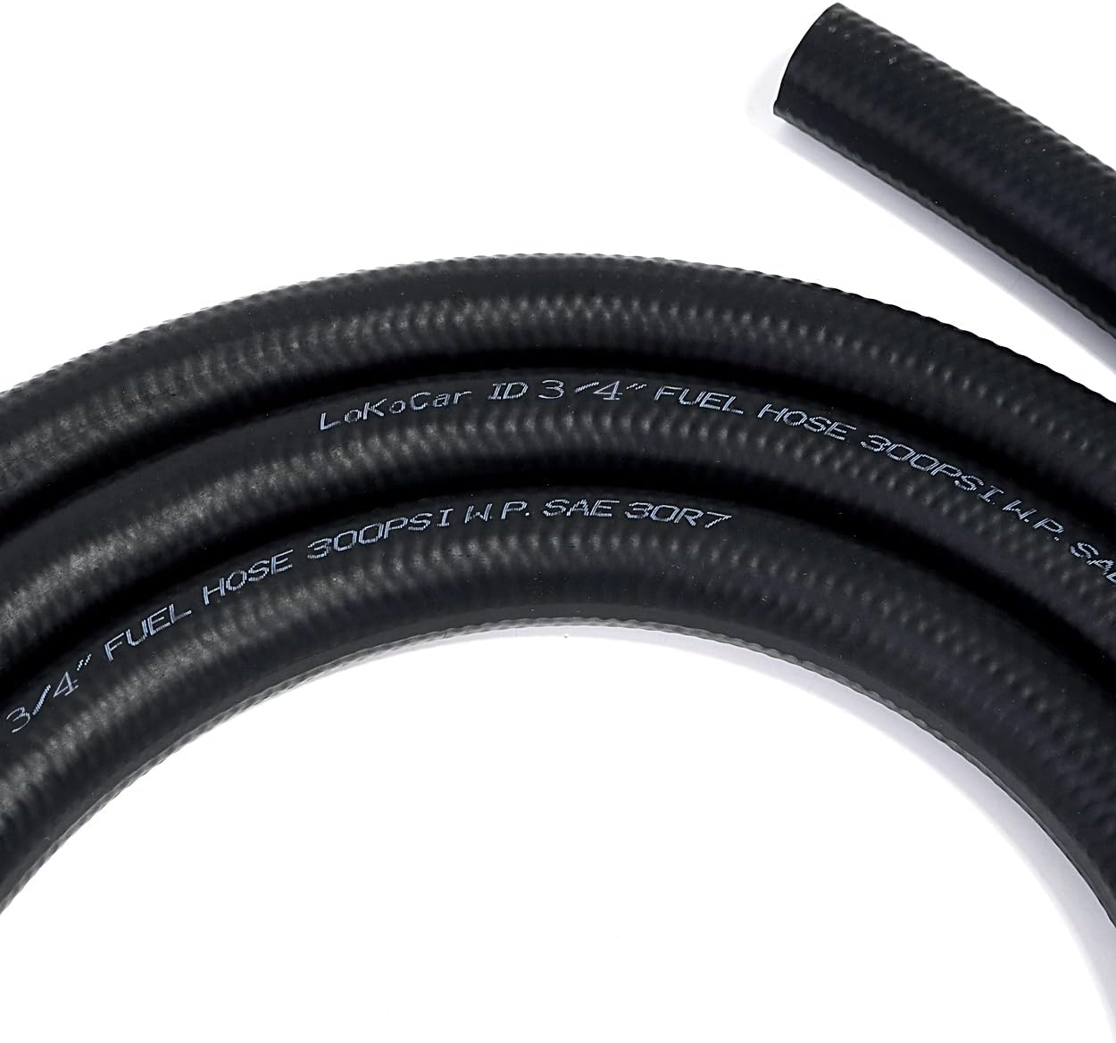 LokoCar Rubber Fuel Hose Line Push Lock 3/4" ID SAE 30R7 NBR 5ft 300PSI Black