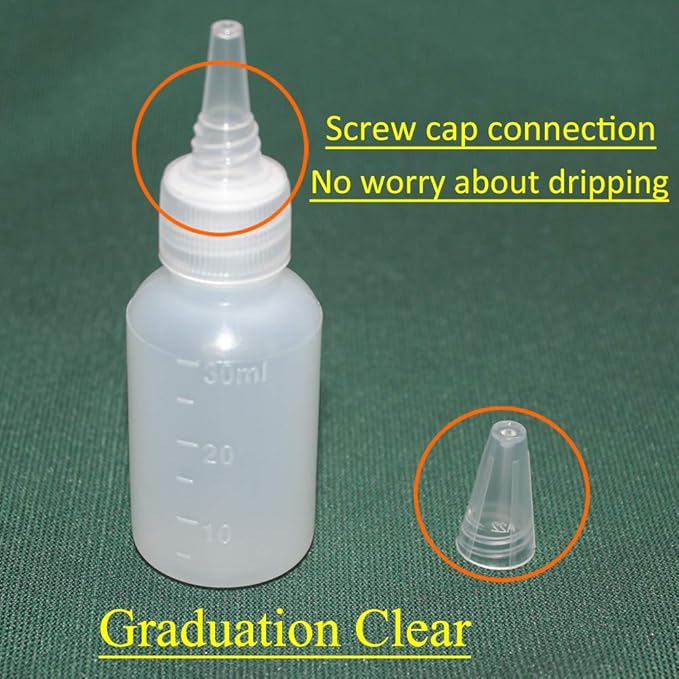 24 Pack 1-Ounce Plastic Squeeze Bottles with Measurement - Cookie Decorating Supplies, Cookie Writer Bottles Food Coloring and Royal Icing Supplies