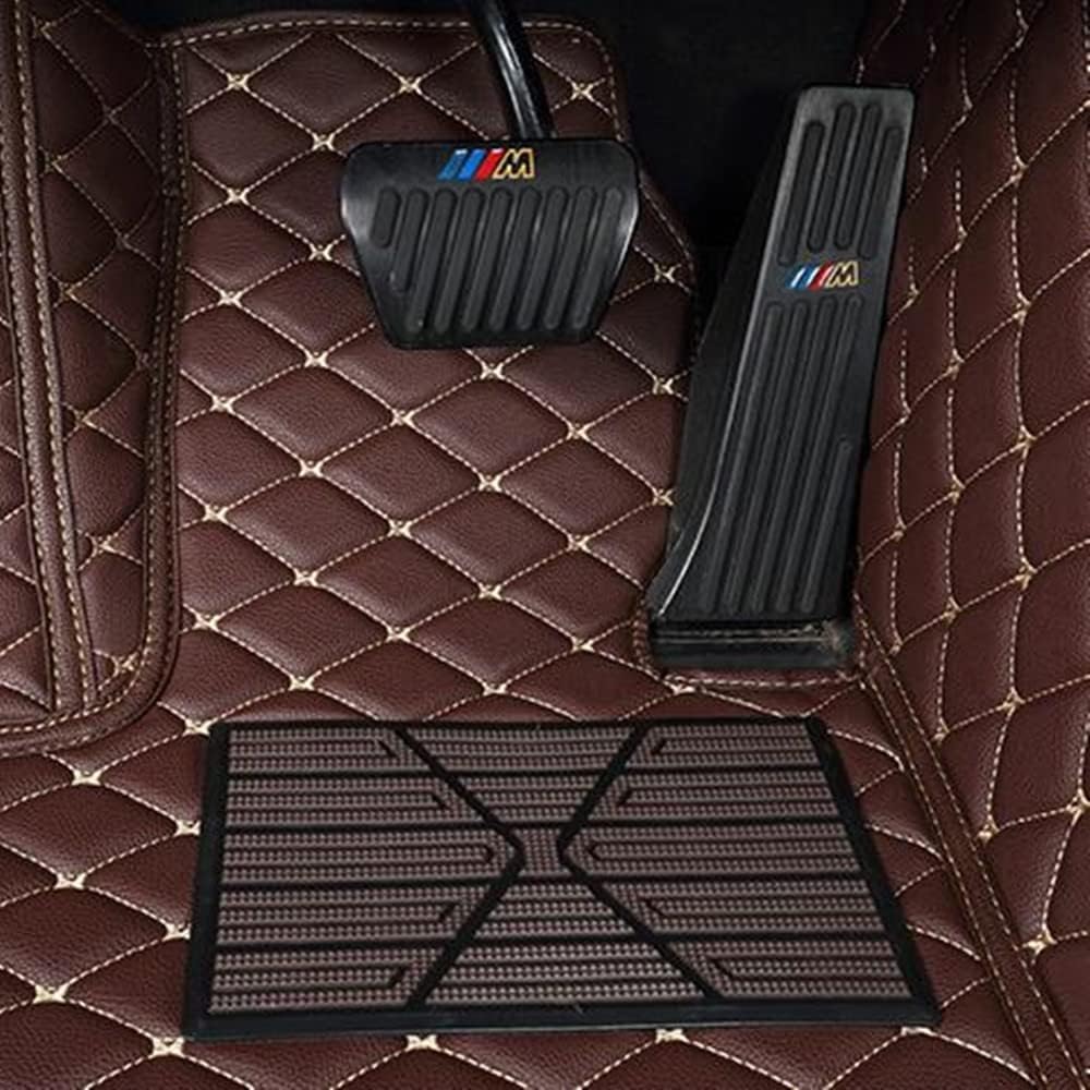 Custom All-Weather Protection Luxury Leather Floor Mats for Cars SUVs Trucks According Anti-Slip Leather Floor mats ﻿ (14,Wine Red)