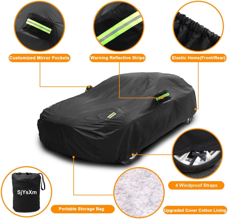 Upgraded Car Cover Compatible with Mercedes-Benz GLB 2019-2025/ GLC 2015-2025/ AMG GLB GLC Coupe SUV, Waterproof All Weather Cover with Cotton Lining, Outdoor Indoor Rain Snow Sun UV Car Covers