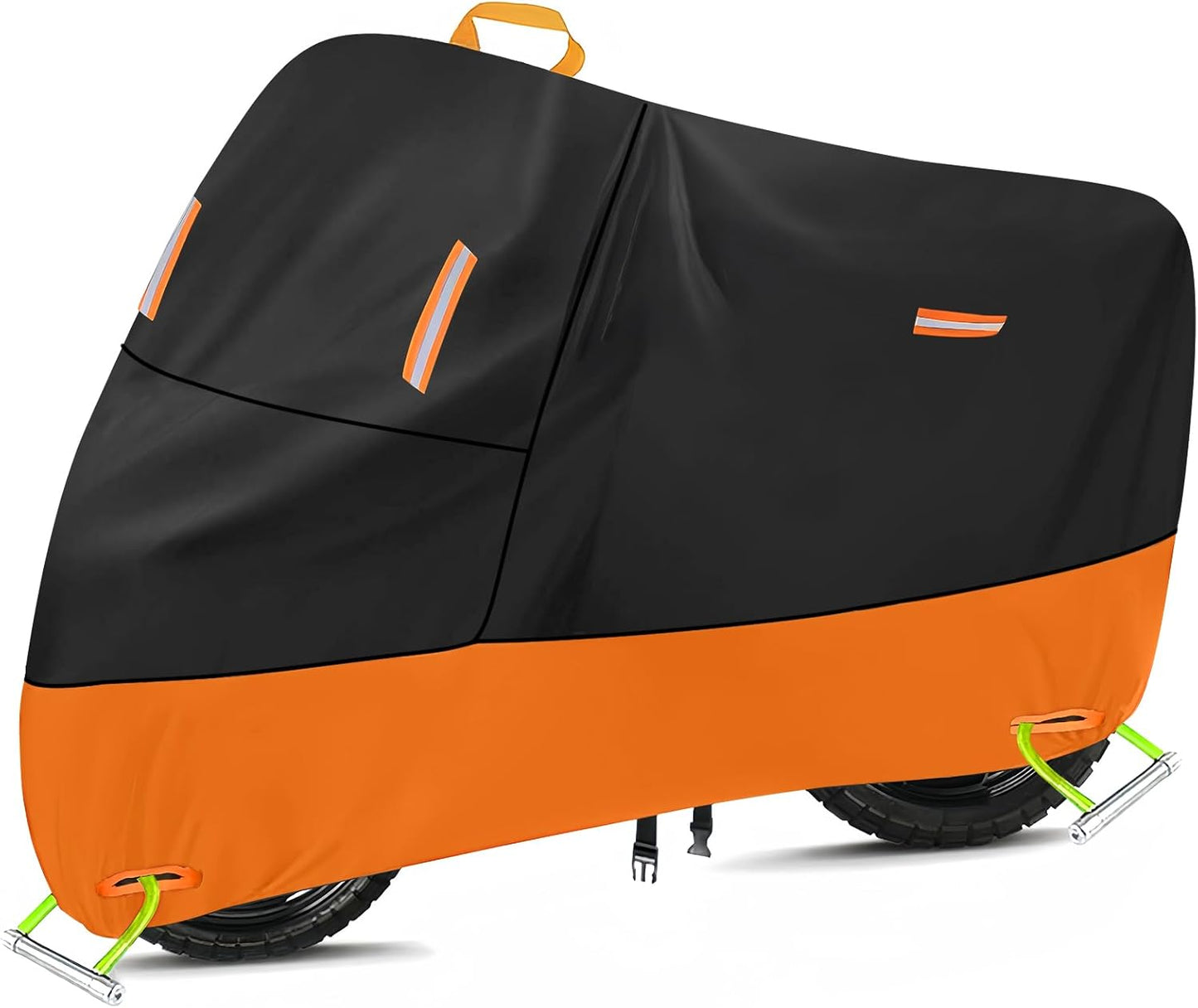 Harley Motorcycle Cover Waterproof Outdoor 300D Oxford Heavy Duty Oxford All Season Sun Protection Fit up to 100 inch Dirt Bike Fat Boy Fat Bob Honda Africa (XXXL: 96" x 37" x 50")