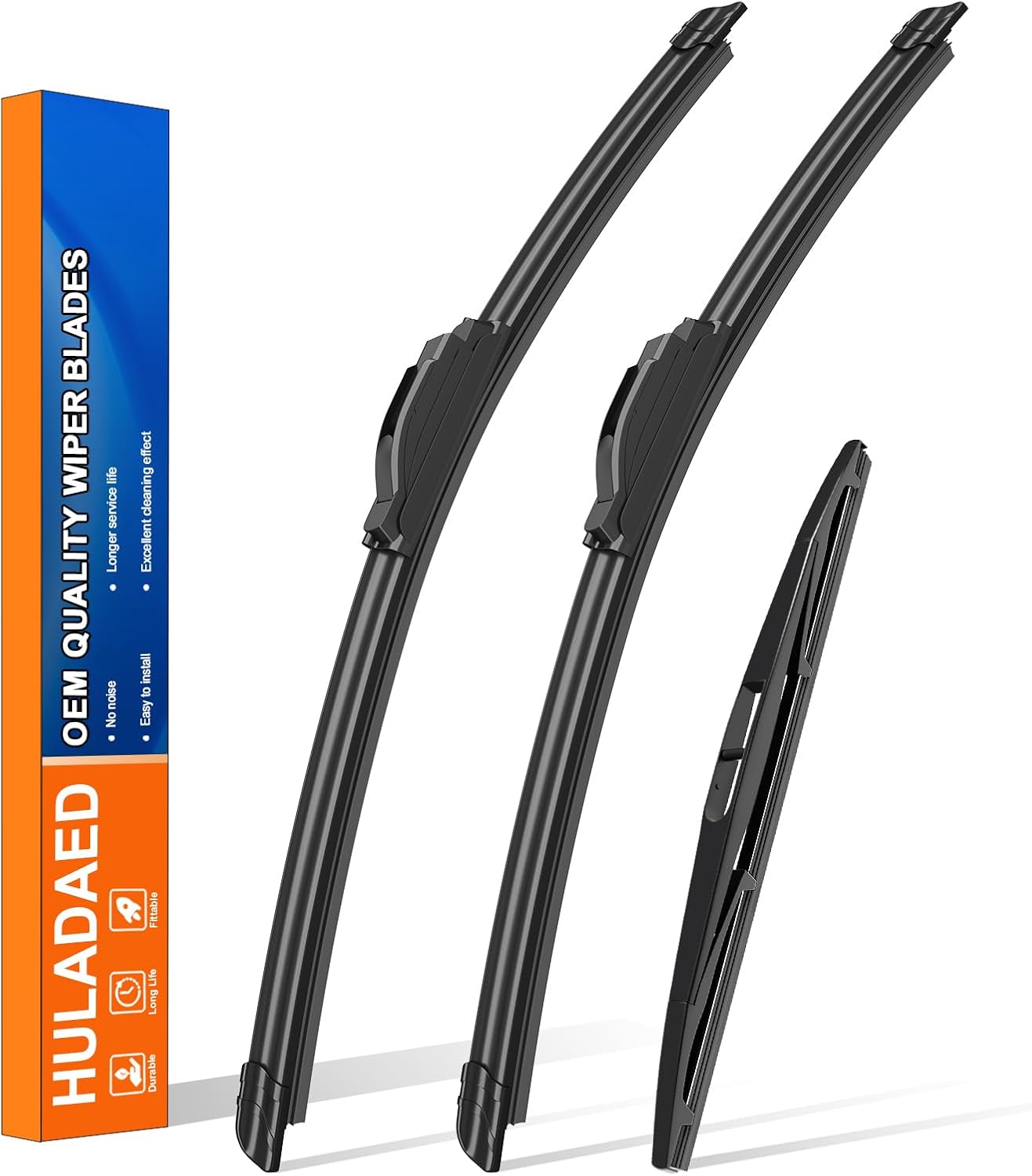 HULADAED® 26''+24''+14'' Windshield Wipers Replacement for Honda Pilot 2022-2016,Silicone Front Rear Wiper blades for MY Car-All Weather & Quiet(3 PACK)