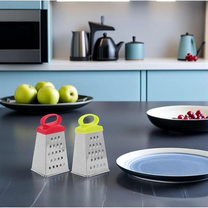 4pcs Mini Cheese Grater: Box Grater Stainless Steel Fine Coarse Handheld Slicer For for Kitchen Cheese Garlic Ginger Vegetable Potatoes
