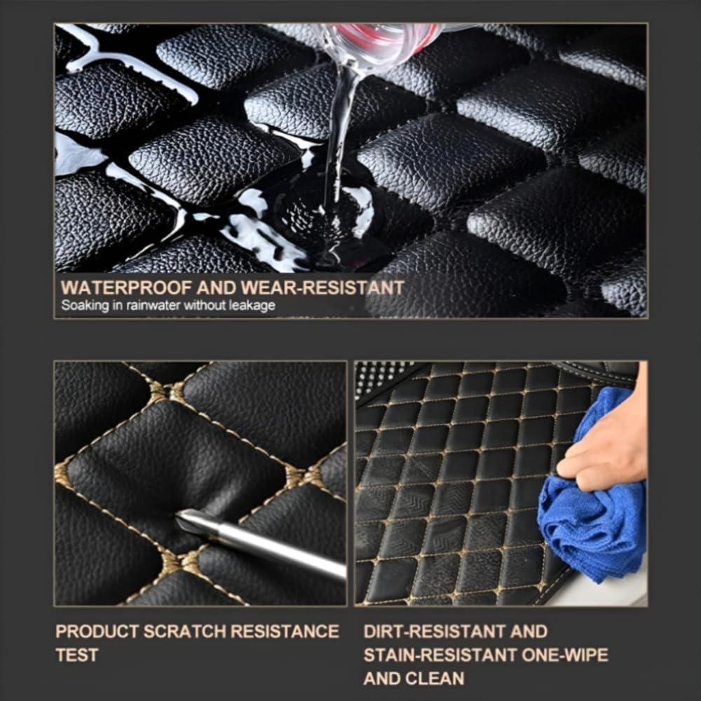 Add Personal Touch to Your Vehicle with IMEISH Customizable Logo Text Car Mats for 99% of vehiclesPads Protection Non-Slip Leather Floor Liners (Black and White)