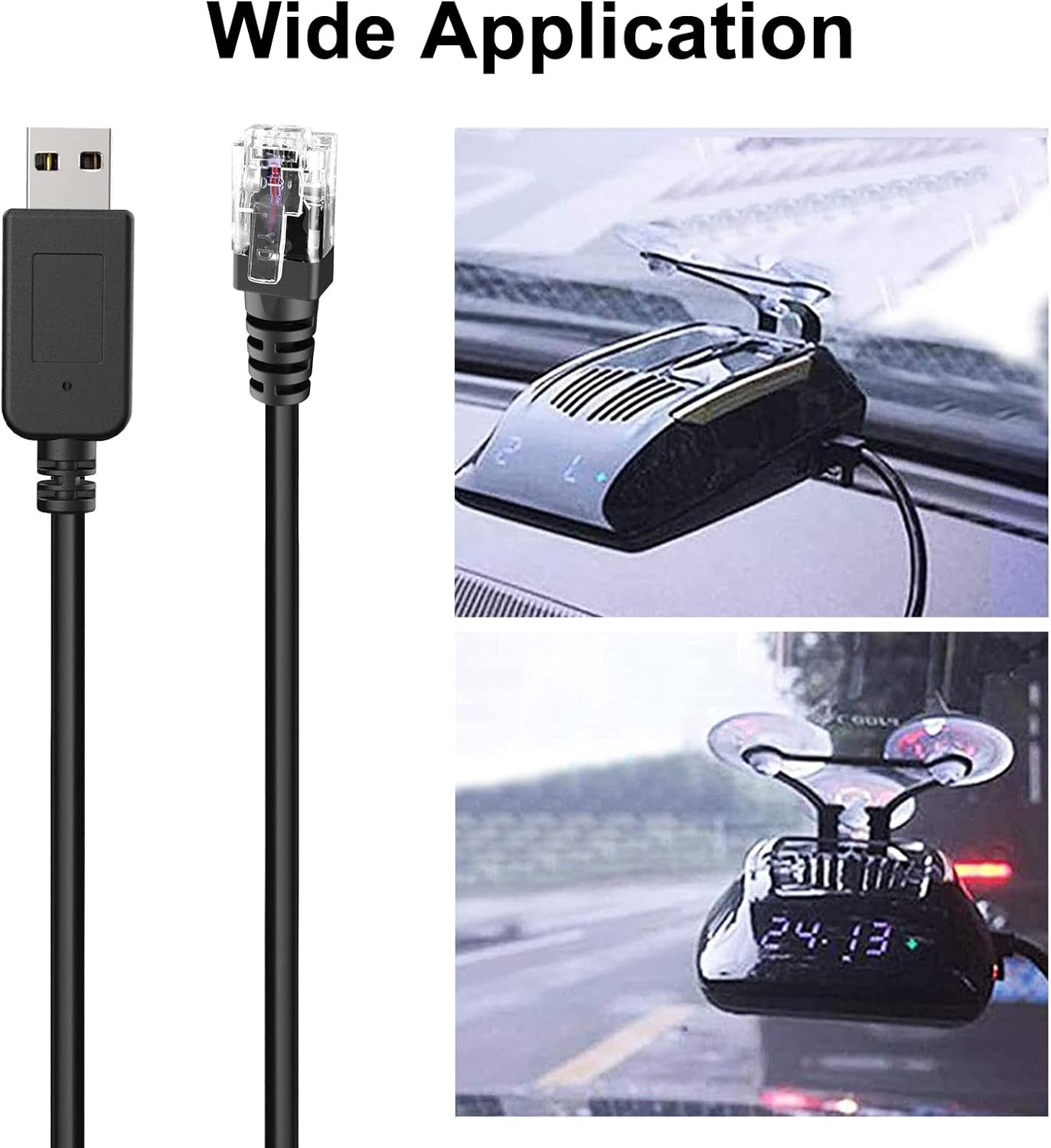 Radar Detector Cord, USB to RJ11 Plug Cable,for Escort Radenso XP Uniden Beltronics Cobr Whistler Radar Detector,Replacement Power Cable for Radar Detectors (RJ11-3.3ft)