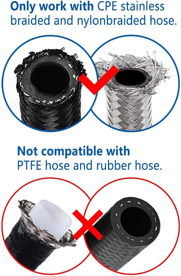 LokoCar 12AN Hose End Fitting 90 Degree Swivel For CPE Braided Hose Black 2Pcs