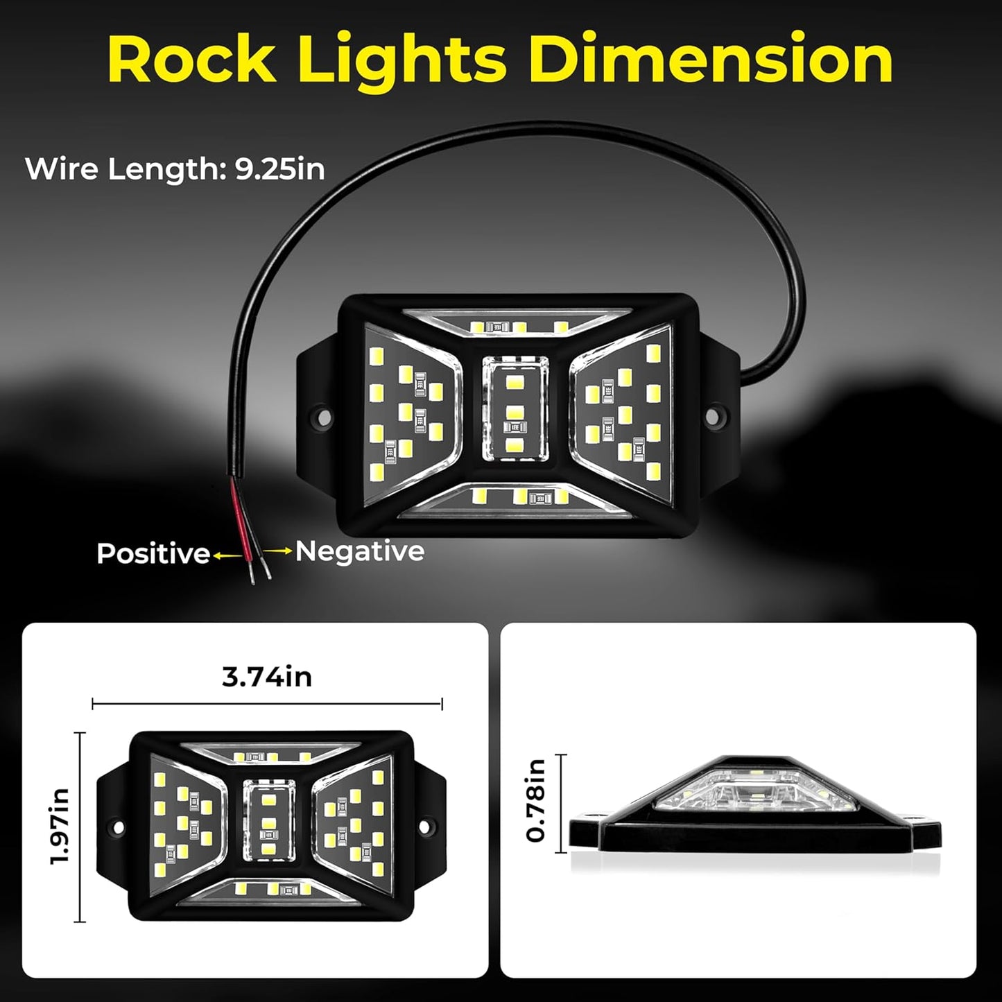 30 Pods 810 White Rock Lights with 11yd/10M Extension Wire, 6000K Super Bright Underglow Light, Waterproof IP67, 360° Full Angle Illuminate Rock Lights for Trucks Jeep UTV ATV SUV Boats