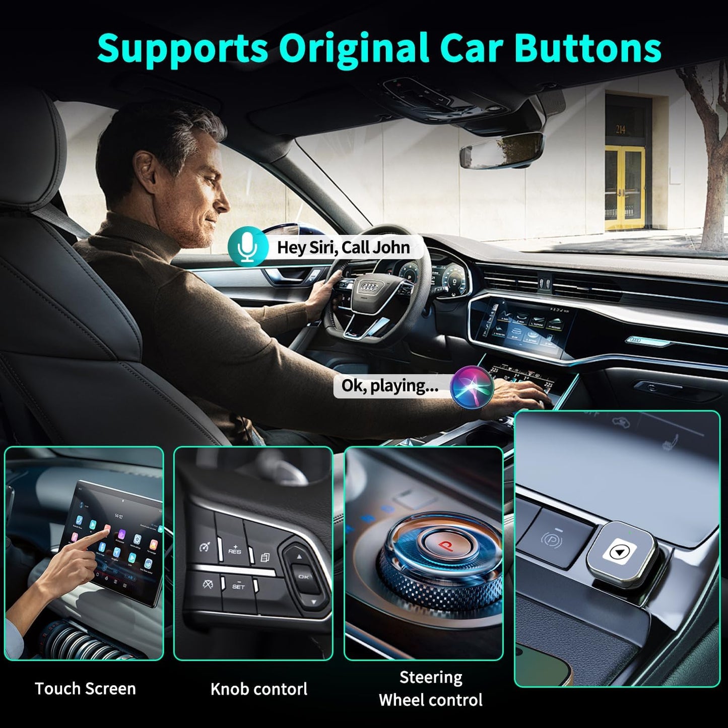 Wireless CarPlay Adapter for iPhone - Mini USB Design, Plug & Play, Auto Connect,Convert Wired to Wireless CarPlay in Seconds, iOS 10+ Compatible (2025 Upgrade) for Cars 2016+ (Black)