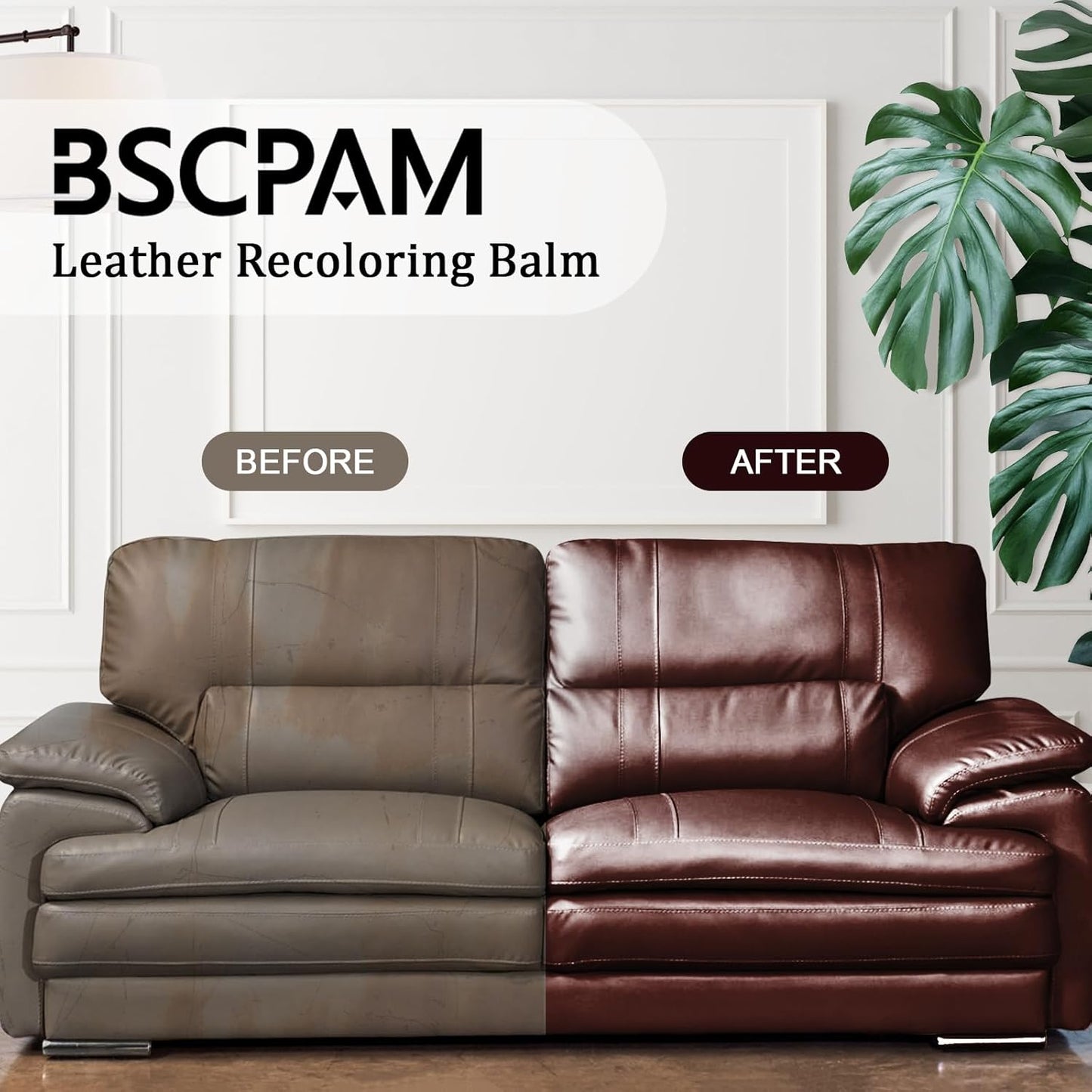 White Leather Recoloring Balm, 12oz Leather Color Restorer for Couches, Leather Repair Kit for Furniture, Leather Dye for Leather Fade, Leather Repair Restore car seat