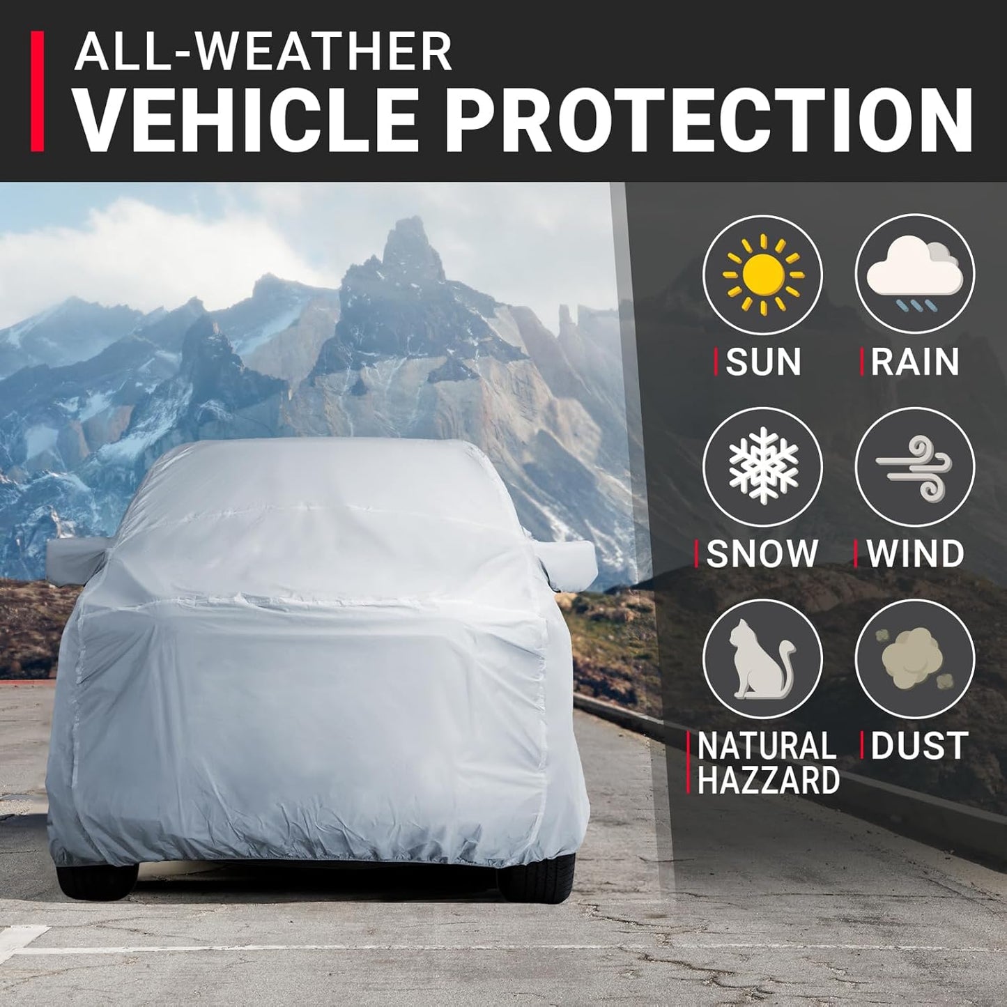 iCarCover Fits 2009-2024 F-150 SuperCrew Cab, 6.5 ft Regular Bed Ford Truck Cover Automobiles Form-Fit Padded Full Exterior Waterproof Automobiles Protection Covers