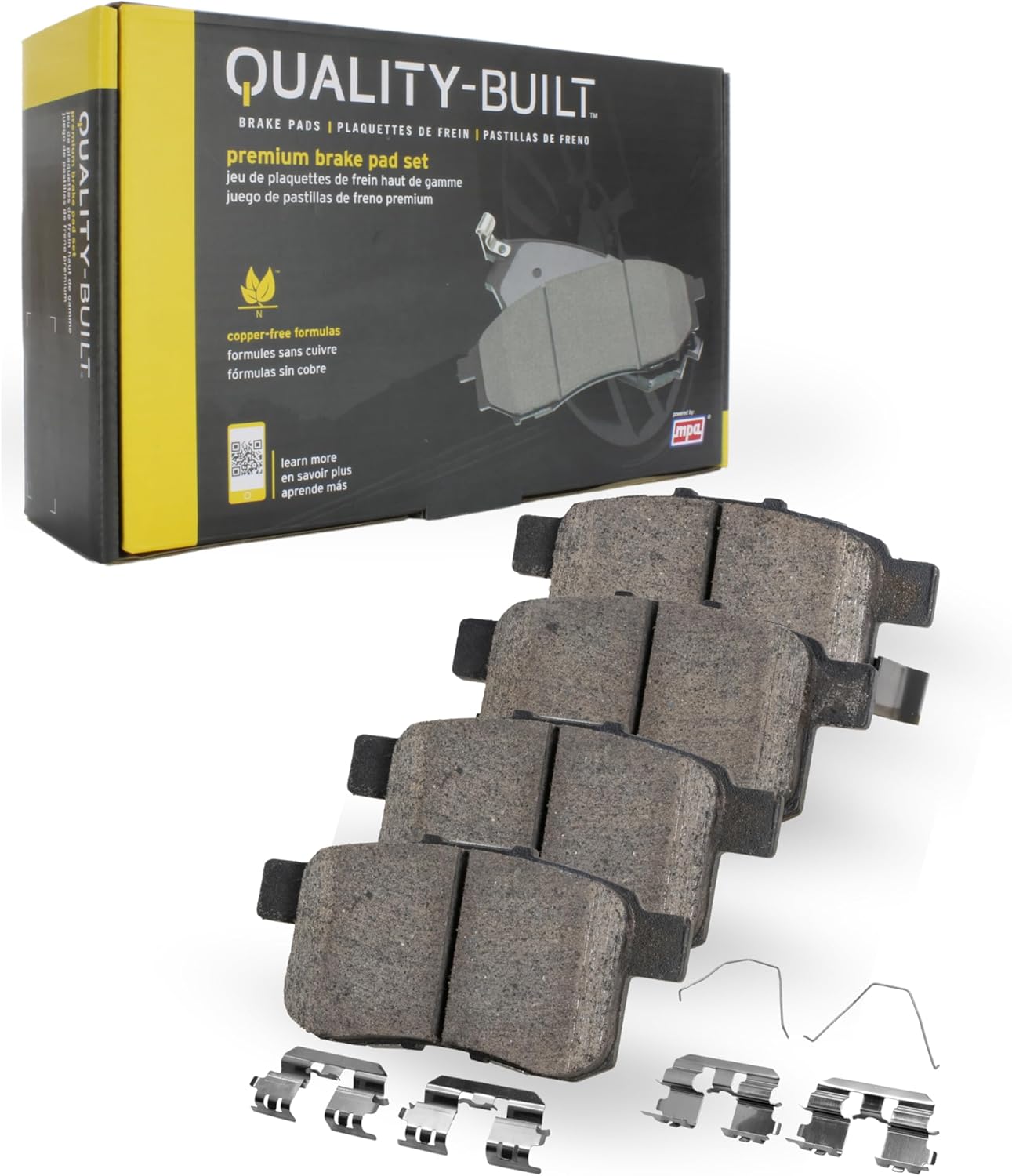 Premium Ceramic Rear Brake Pads (1001-1430AC) Compatible with Buick LaCrosse 2016-2012, Regal 2017-2011, Chevrolet Malibu 2016-2013, Malibu Limited 2016, Saab 9-5 2011