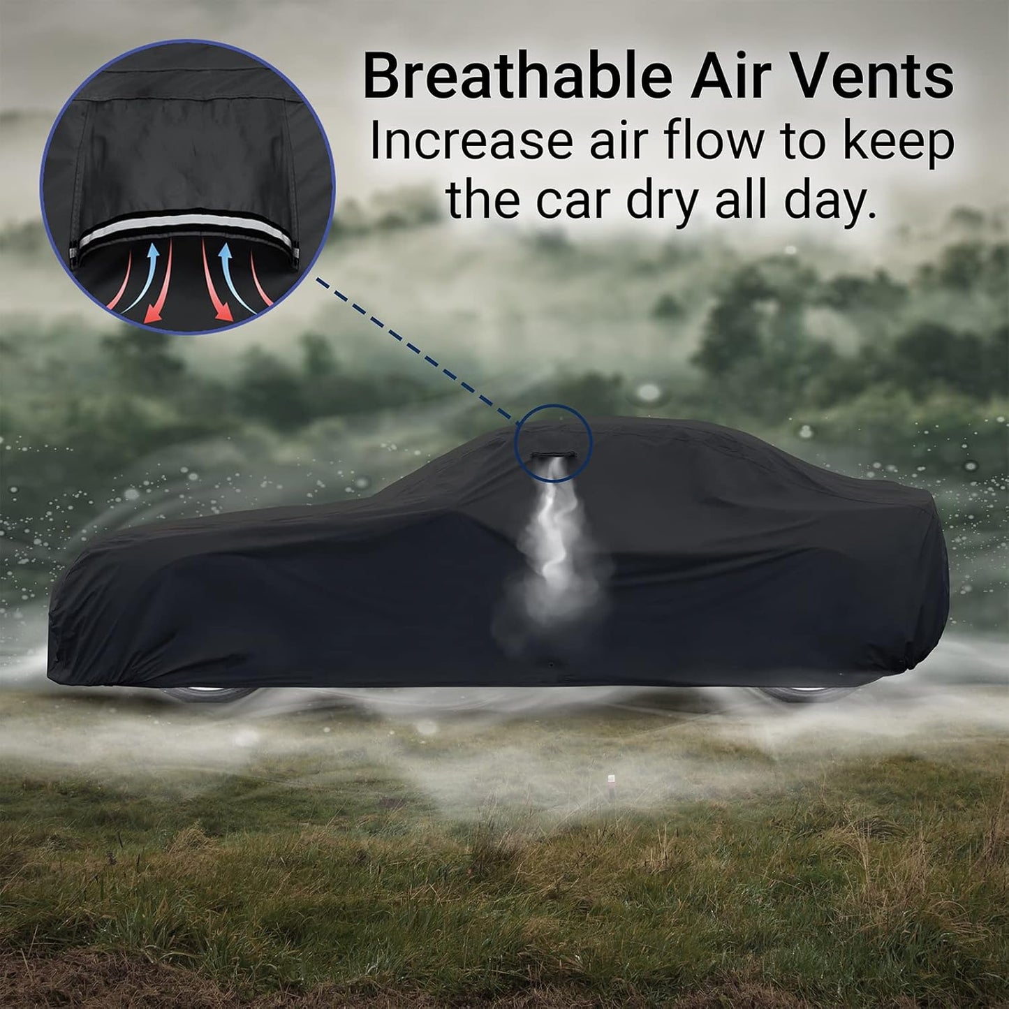 iCarCover Custom Car Cover for 1979-2004 Ford Mustang LX, GT Waterproof All Weather Rain Snow UV Sun Protector Full Exterior Indoor Outdoor Car Cover (Stripe - Black/Gray)