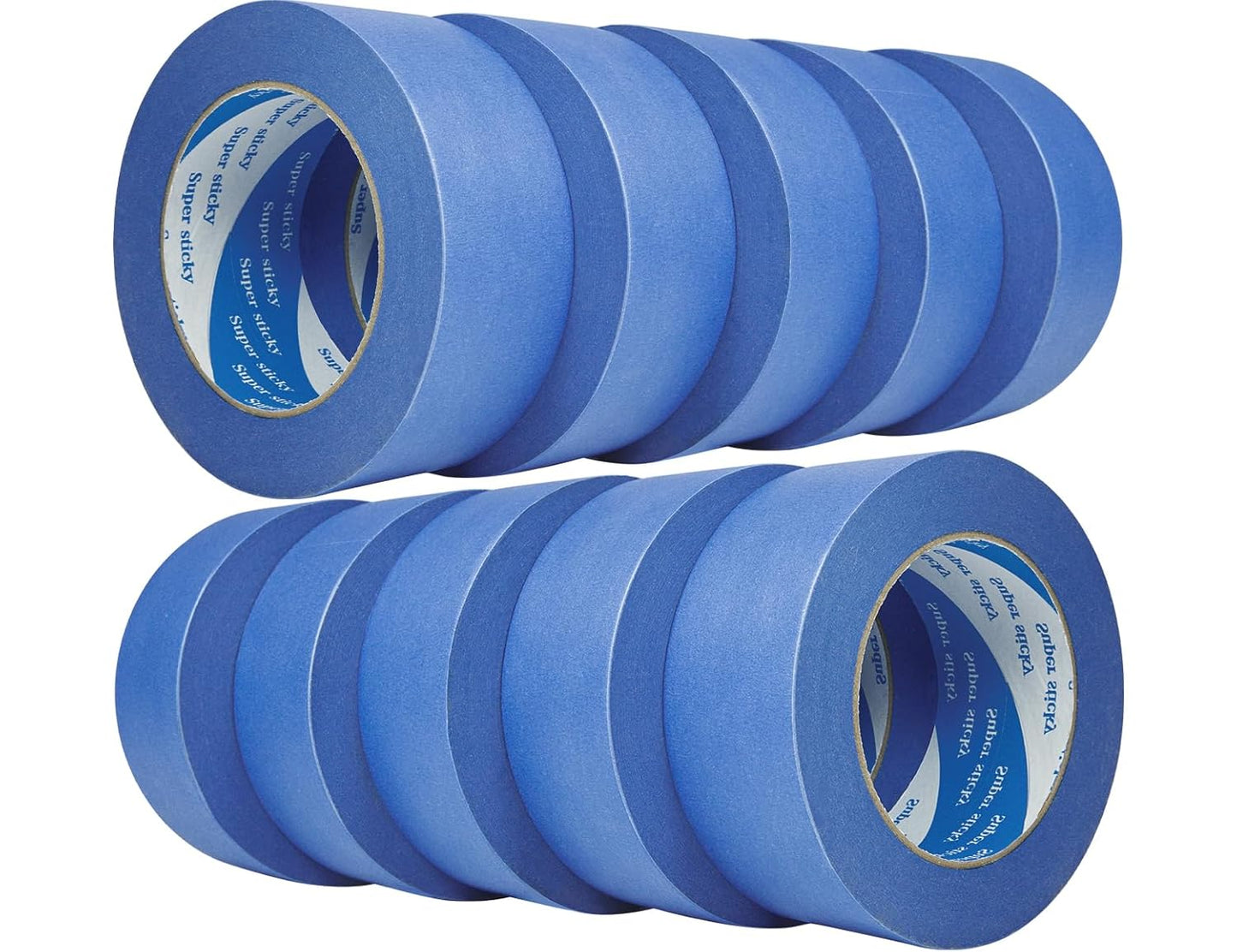 10 Rolls Blue Painters Tape 2 Inch, Bulk Masking Master Tape 60 Yards, Wall Masking Tape No Residue, Multi-Surface Painter's Tape for Wall Painting Edge Treatment DIY Crafts,600 Yards Totally