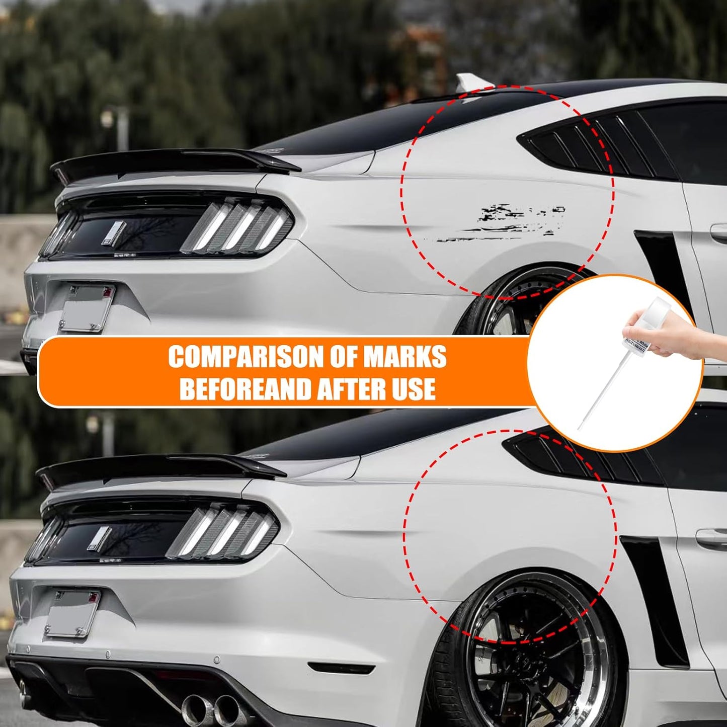M7 Carbonized Gray Metallic Touch Up Paint for Ford, Car Paint Pen Scratch Repair Two-In-One Touch Up Paint, Premium Car Scratch Remover for Deep Scratches