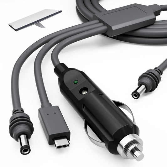 Starlink Mini 3-in-1 DC Power Cable 16FT, USB-C 12-24V Cigarette Lighter Plug & DC Male Cord Input Power Cable, Waterproof Power Cord Accessories for Starlink Mini