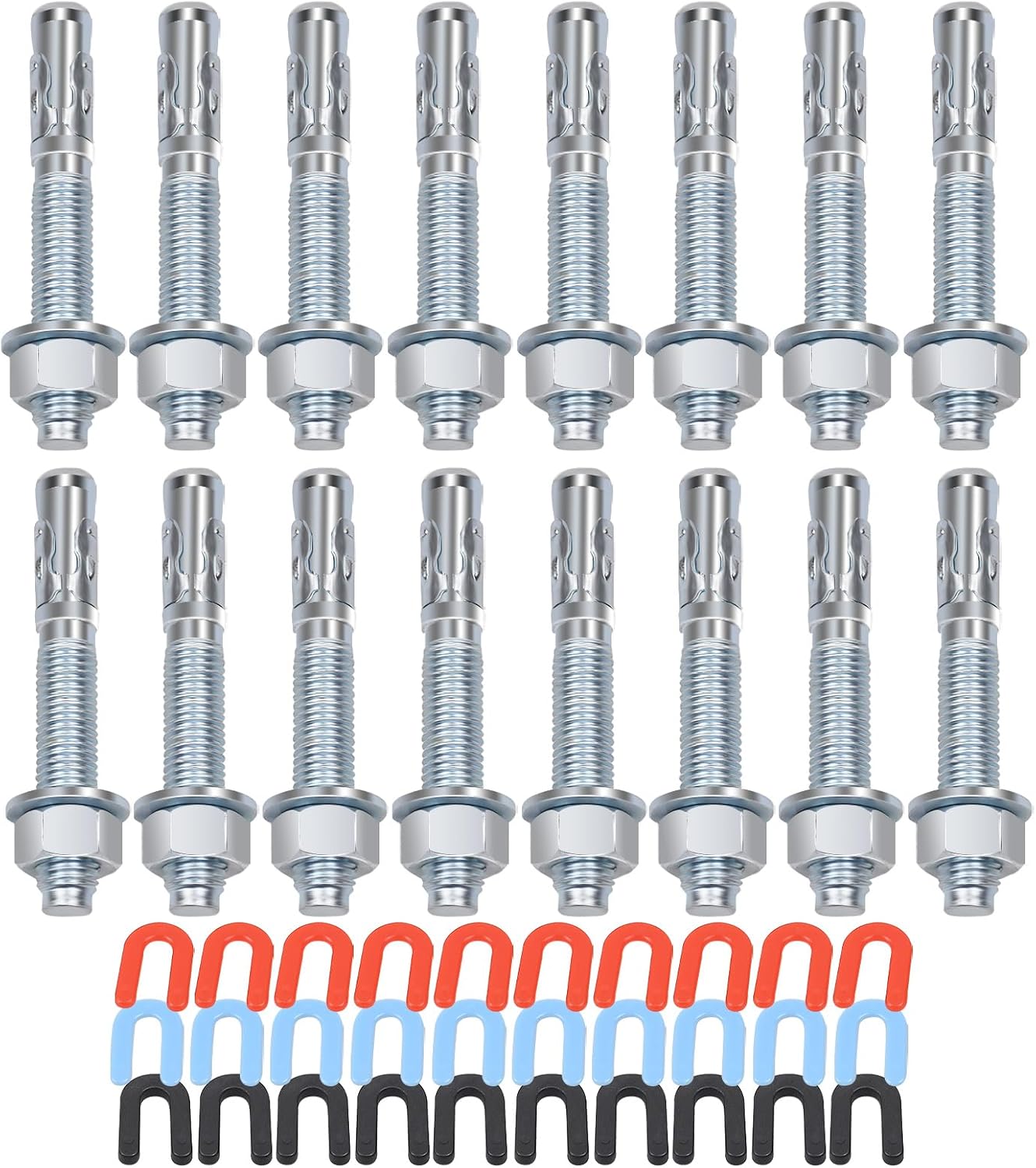 Lift Install Kit, Car Lift Installation Install Kit,(16Pcs 3/4" x 5.5" Wedge Anchor Bolts)