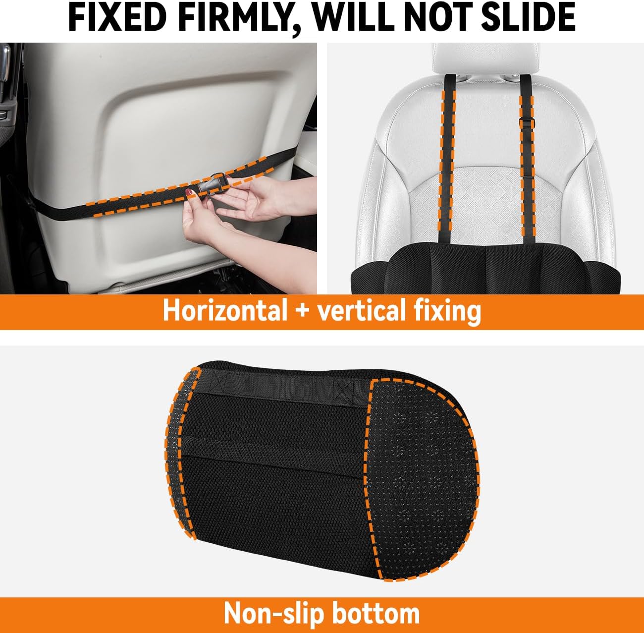 Lumbar Support Pillow for Car,Back Support for Car Seat Cushion,Adjustable Straps Securely Fixed Car Lumbar Support Pillow for Office Chair (Gray)