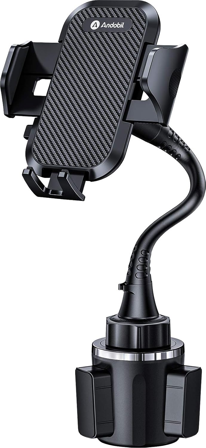 andobil Upgraded, Solidest 15in Cup Phone Holder for Car, Stable & Adjustable, Long Gooseneck Car Phone Holders for Your Car Truck Fit for iPhone 16 Pro Max 15 14 13 12 Pro Max, All Cell Phones