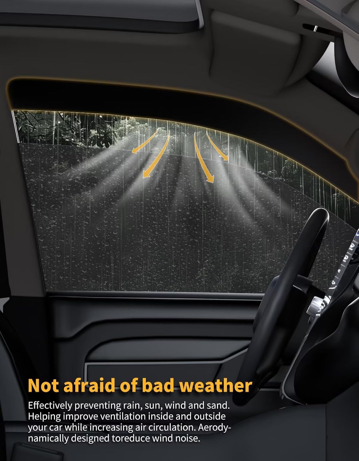 in-Channel Window Rain Guards Fit for Ford Explorer 2020 2021 2022 2023 2024 2025 Extra Durable Window Visors Window Deflectors Vent Visors Vent Shades Car Accessories-4 pcs 2-Q10