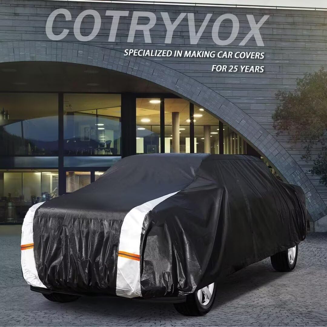 Ford F100 Truck Cover Custom Fit 1953-1983 Regular/Extended/Crew Cab Short/Long Bed(6.4'-8.5') with Door Zipper, 10 Layers Outdoor Pickup Truck Cover Waterproof All Weather, Wind Dust Sun Protector.
