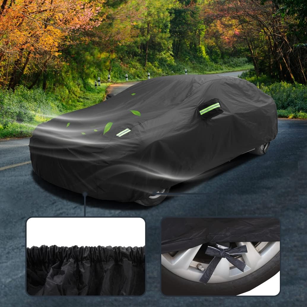 Custom Car Cover Compatible with Maserati Ghibli 2013-2025/ GranTurismo GranCabrio, Waterproof Rain Snow Sun UV Cover with Cotton Lining, All Weather Outdoor Car Cover with Windproof Straps
