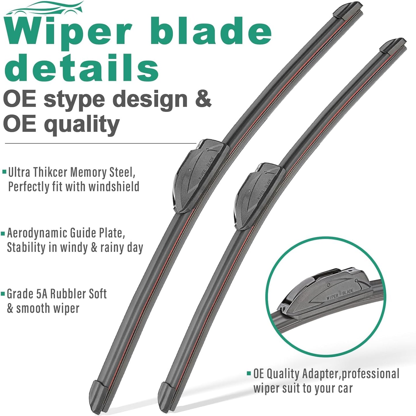 26" 16" 10" Windshield Wiper Blades Replacement for Toyota RAV4 2013 2014 2015 2016 2017 2018 Premium All Weather Front Rear Wipers Set - OEM Quality (Pack of 3)