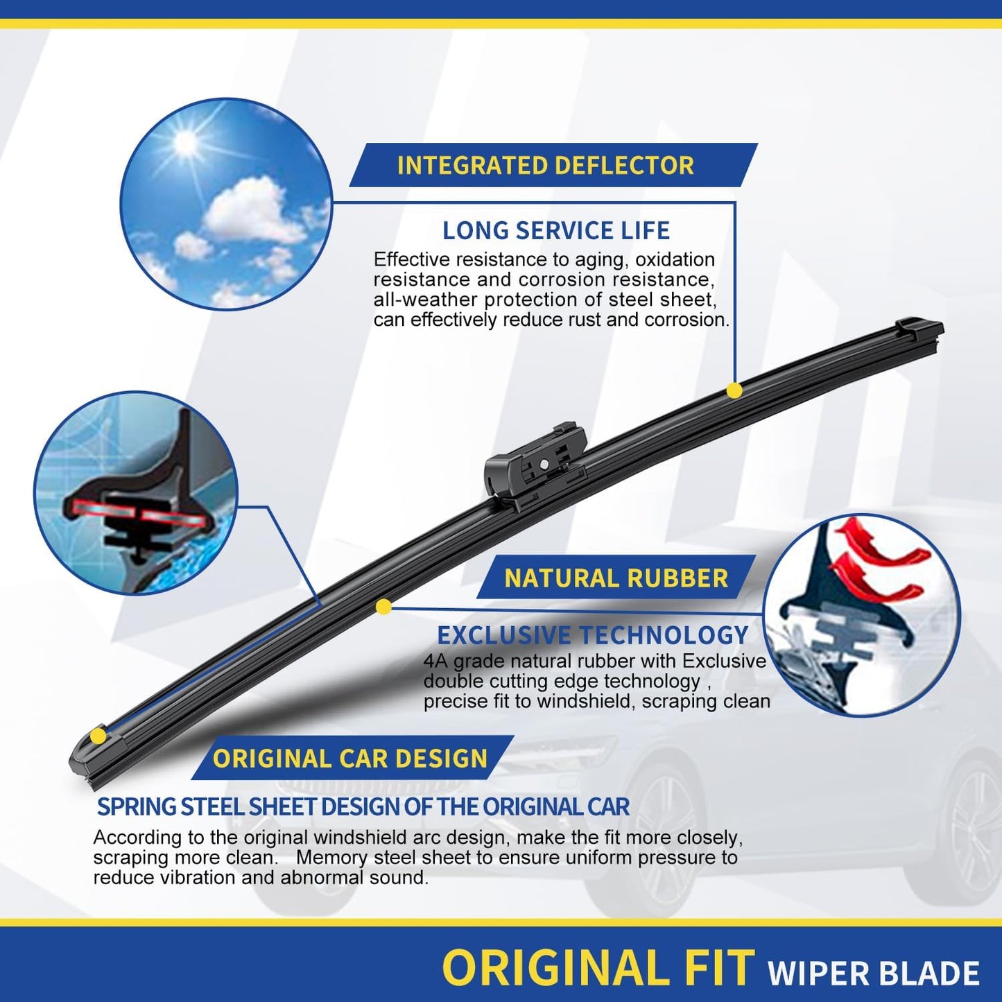 Wpers Factory for Mercedes W215 W220 W221 CL S CLAss 2001-2006 S350 S430 S500 S600 CL500 CL600 CL55 AMG Original Equipment Replacement Windshield Wiper Blades Set 27"+27"(Set of 2) Side Lock