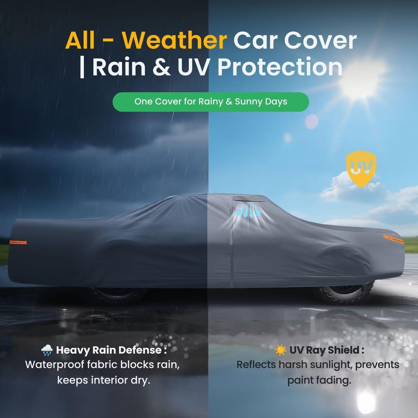 Waterproof Chevrolet Bel Air(1950-1957) Car Cover with Breathable Vents, [2025 Upgrade] Premium Covers with Cotton Liner and Zipper Door, Sun Rain Snow Dust Uv Protection.(Gift with Towel)