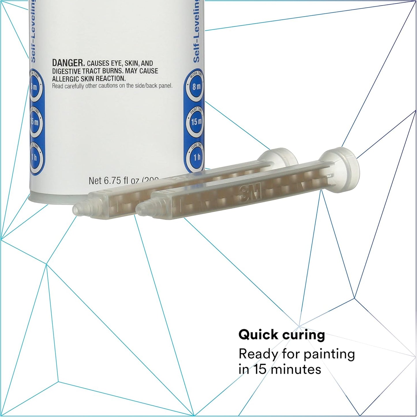 3M Self-Leveling Seam Sealer, 08307, Two-Part, Quick-Curing Epoxy, 200 mL/6.75 fl oz Cartridge