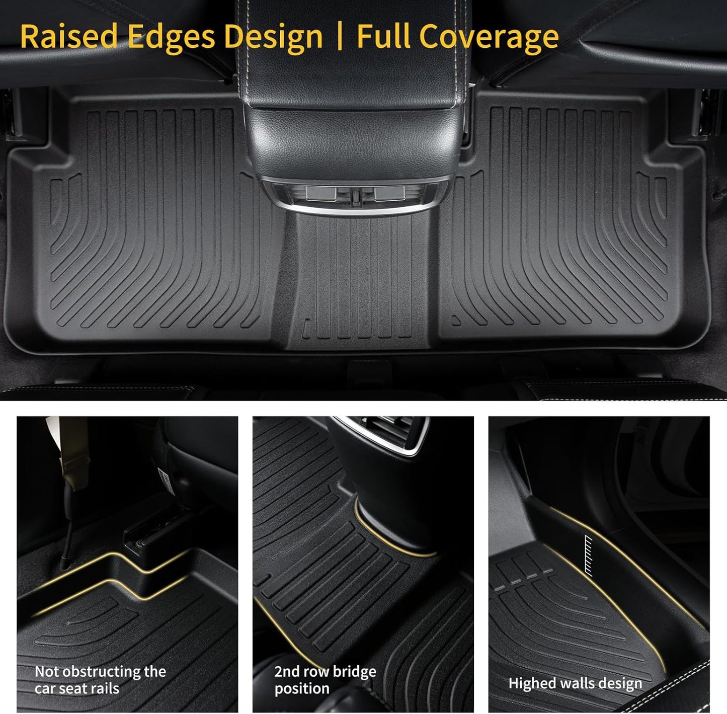 GINOWY-Floor Mats & Cargo Liner for BMW X3 2025, TPE All Weather X3 Car Floor Mats, X3 M50/30 xDrive Car Mats Non-Slip Trunk Mat Easy to Clean Floor Liners Accessories Black