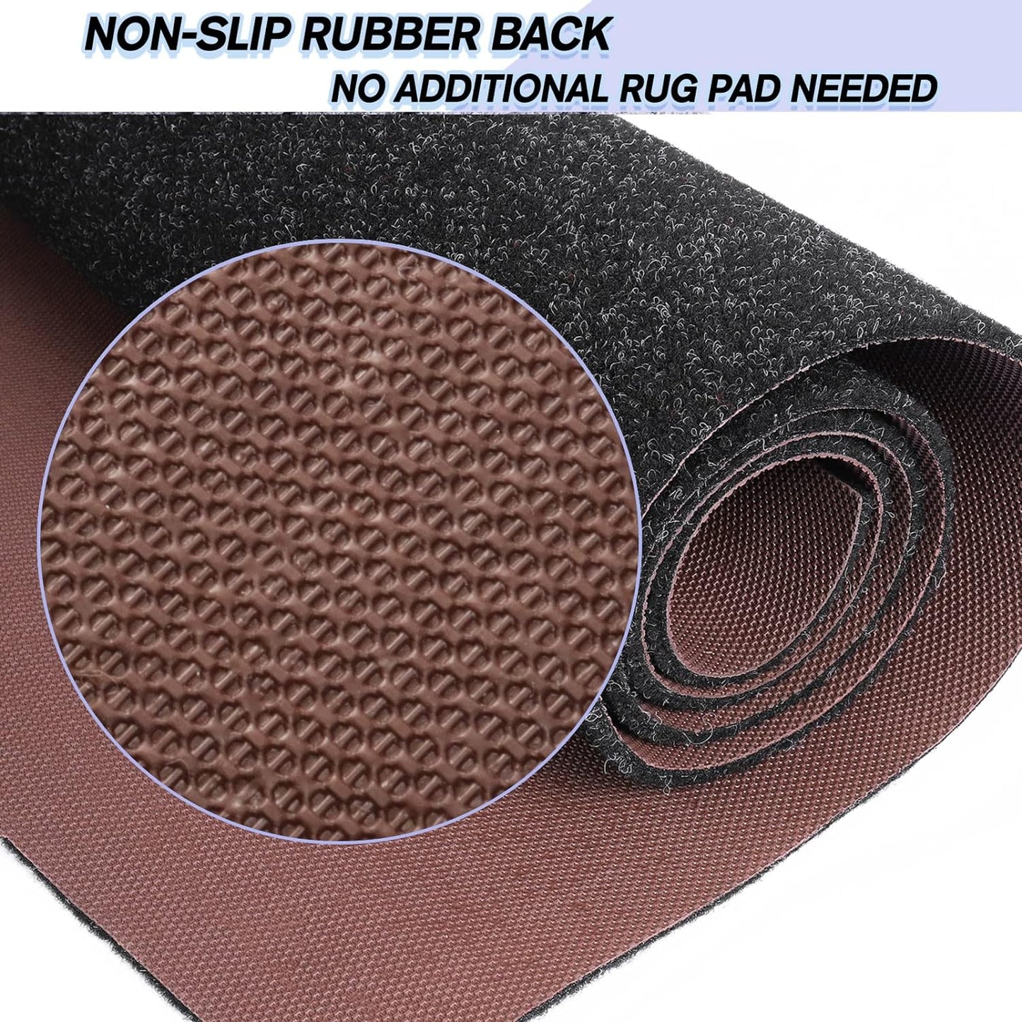 Custom Size Backed Non-Slip Area Rugs Runner, Easy Clean, Waterproof Runner Rugs for Hallway Entryway, Kitchen, Laundry, 4FT x 19FT, Black