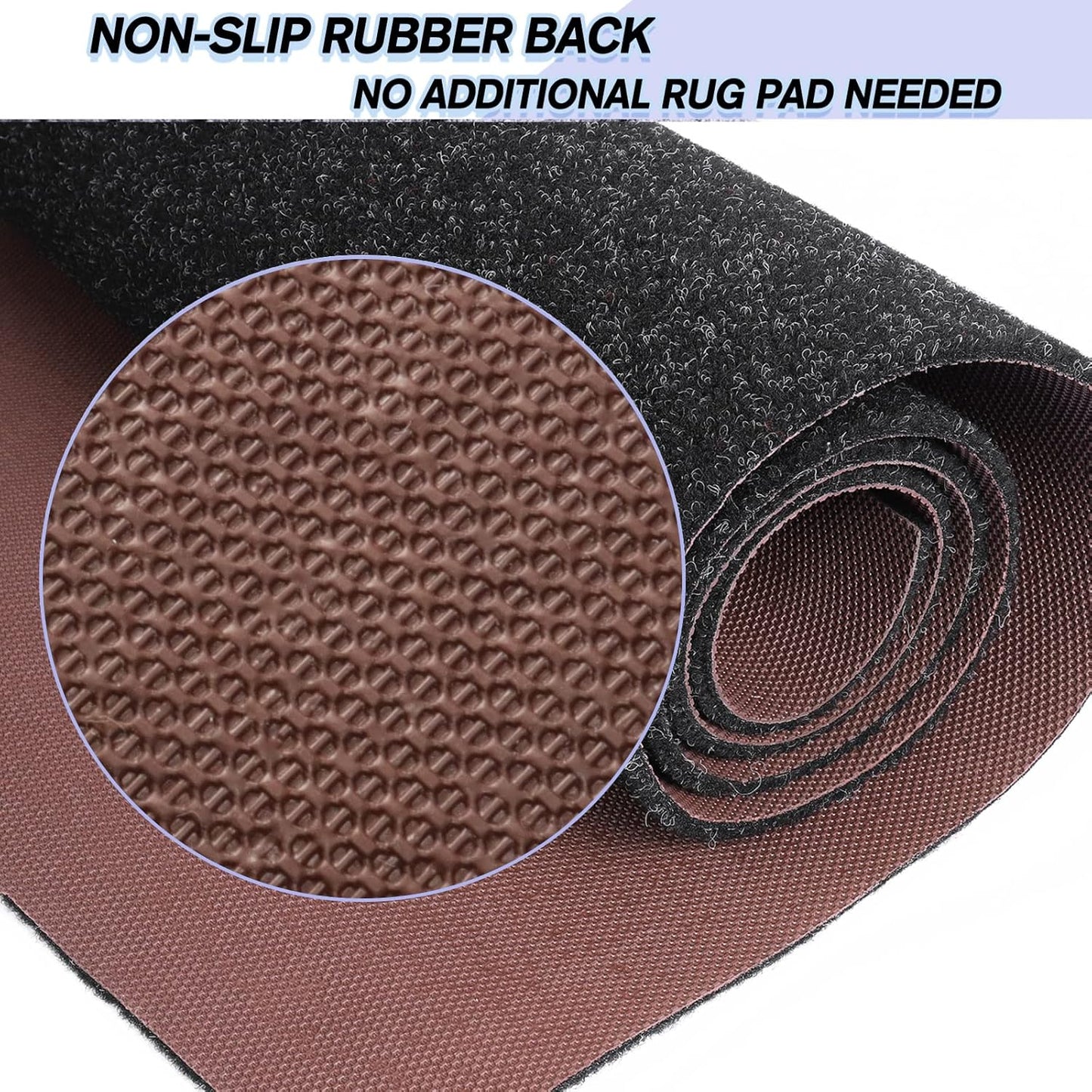 Custom Size Backed Non-Slip Area Rugs Runner, Easy Clean, Waterproof Runner Rugs for Hallway Entryway, Kitchen, Laundry, 4FT x 74FT, Black